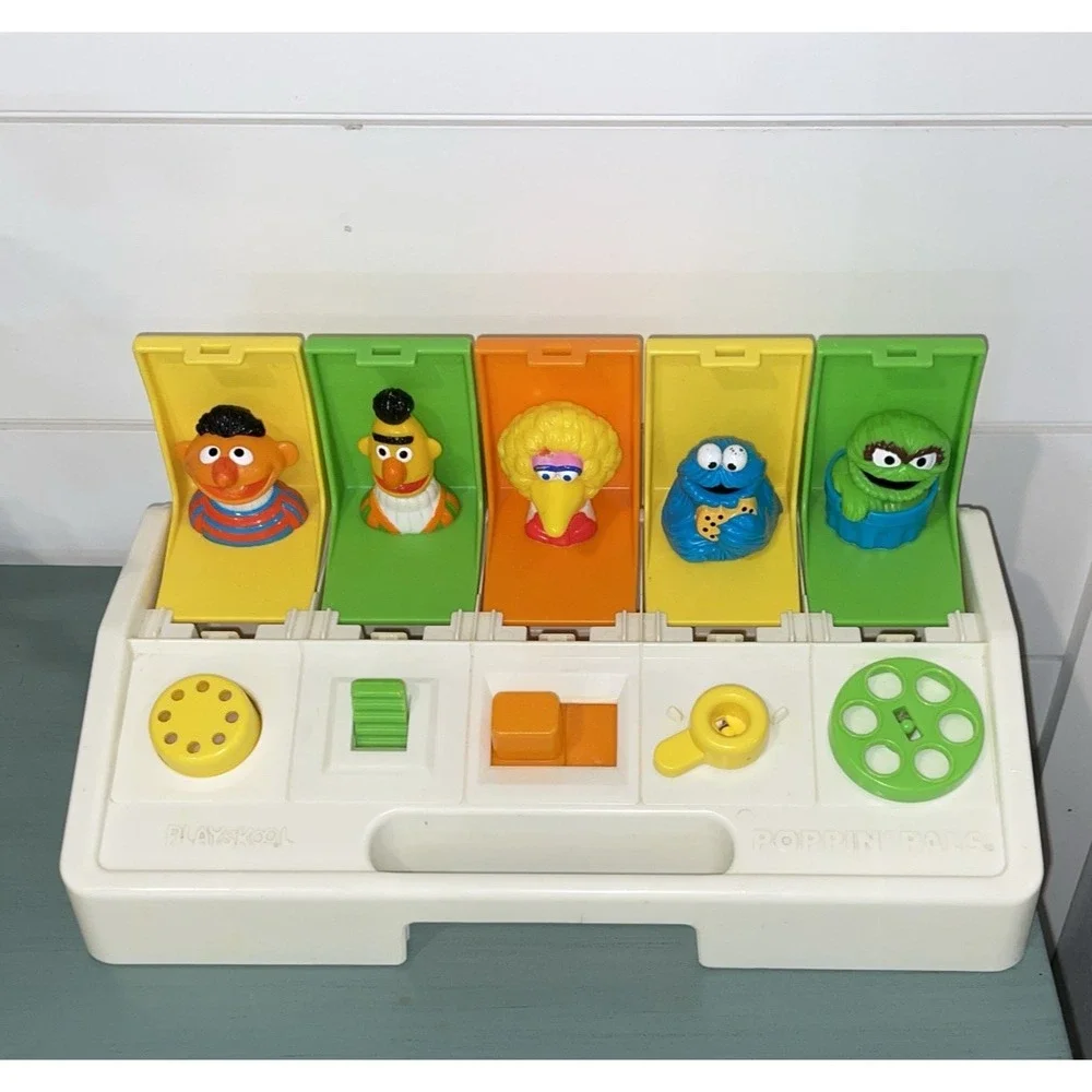 SESAME STREET Vintage Playskool Muppet‎ Busy Poppin' Pals 1980 Pop-Up Toy